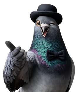 Polydemy mascot giving thumbs up