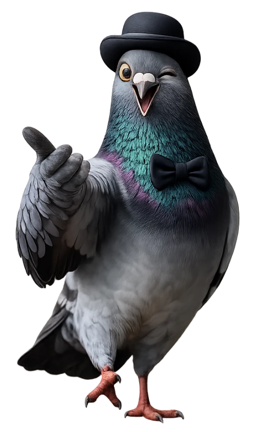 Pigeon giving thumbs up